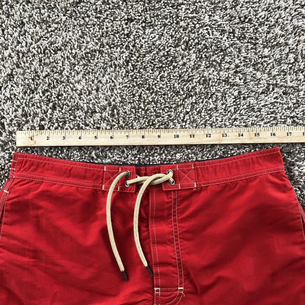 Polo Ralph Lauren Swim Trunks Mens Medium Red Board Lined Pockets Beach Resort